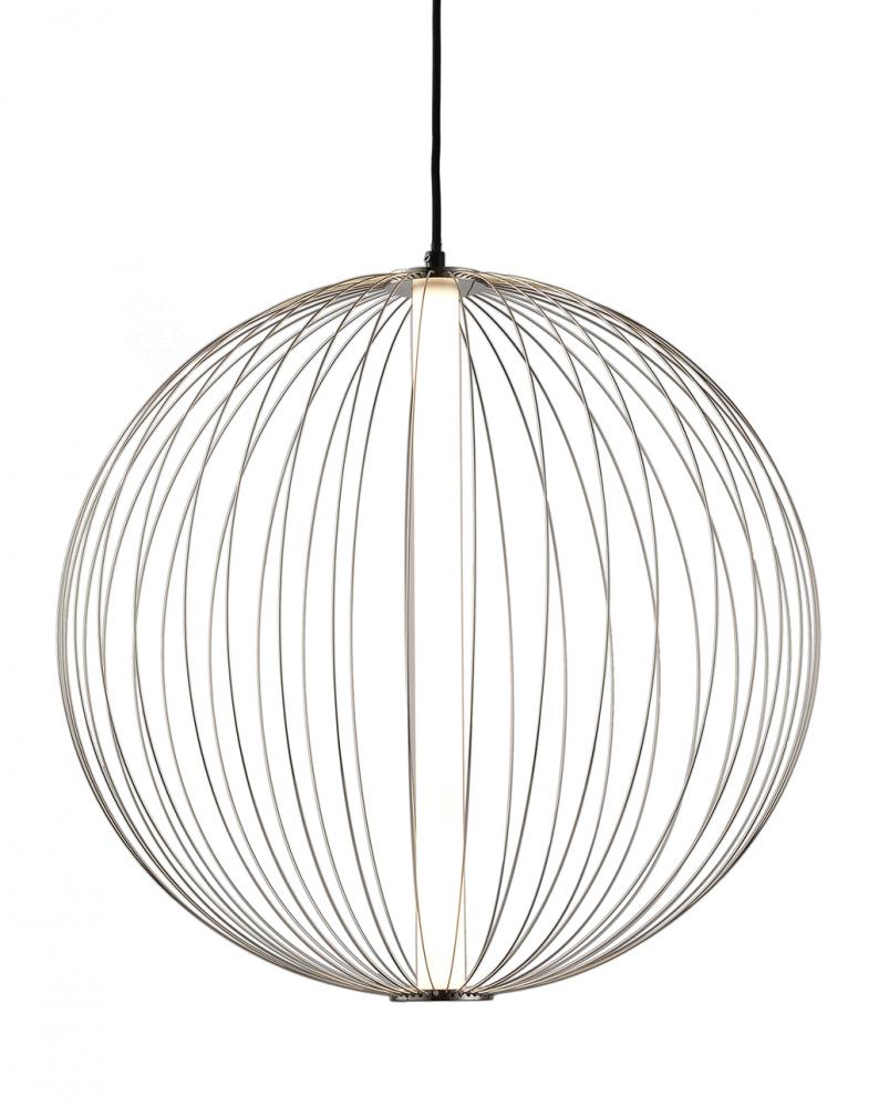 Spokes Pendant Round Small Satin Nickel