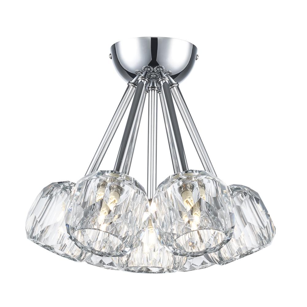 Crystal Court 7 - Light Semi Flush Mount