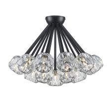 Trans Globe 11739 BK - Crystal Court 19 - Light Semi Flush Mount