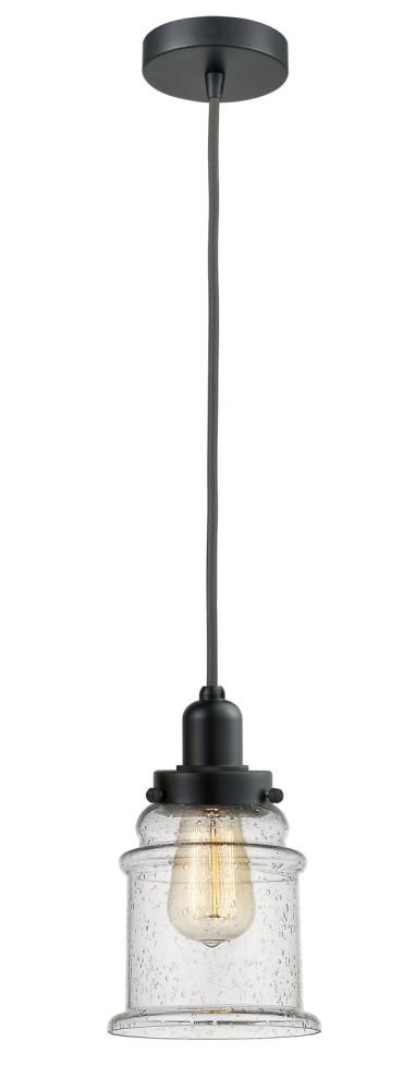 Whitney - 1 Light - 8 inch - Matte Black - Cord hung - Mini Pendant