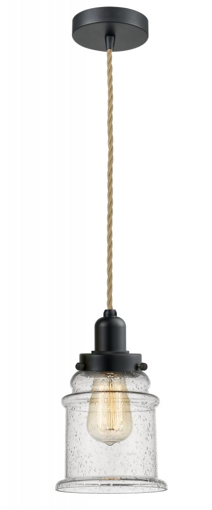 Whitney - 1 Light - 8 inch - Matte Black - Cord hung - Mini Pendant