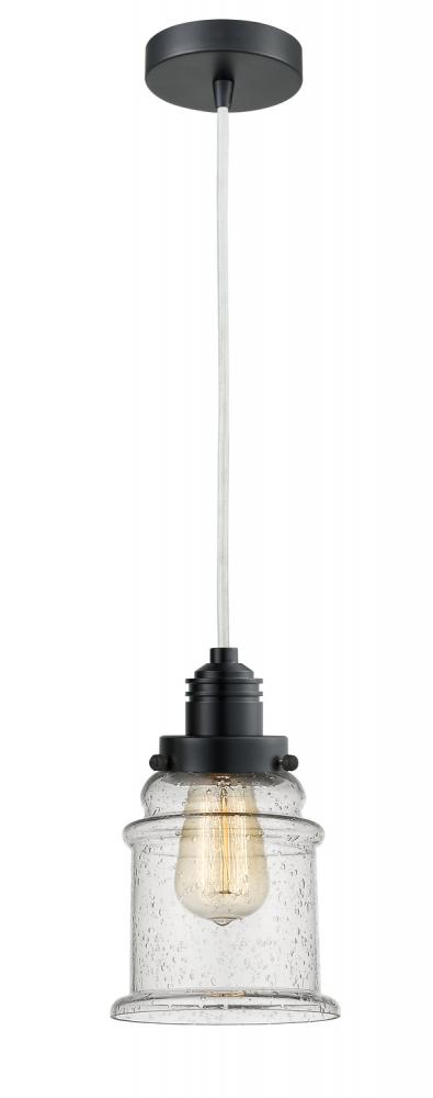 Winchester - 1 Light - 8 inch - Matte Black - Cord hung - Mini Pendant