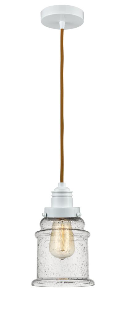 Winchester - 1 Light - 8 inch - White - Cord hung - Mini Pendant