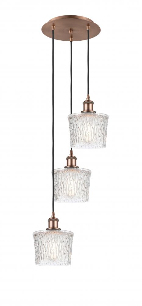 Niagara - 3 Light - 13 inch - Antique Copper - Cord Hung - Multi Pendant