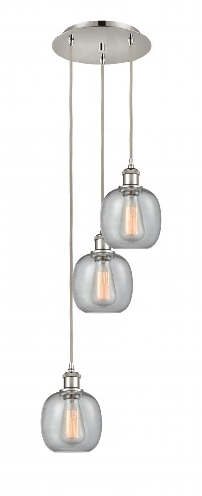 Belfast - 3 Light - 13 inch - Polished Nickel - Cord Hung - Multi Pendant