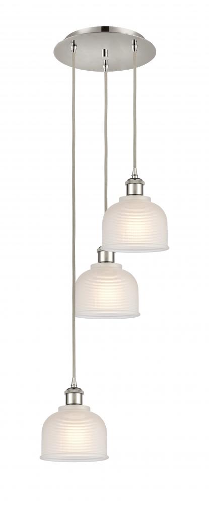 Dayton - 3 Light - 12 inch - Polished Nickel - Cord Hung - Multi Pendant