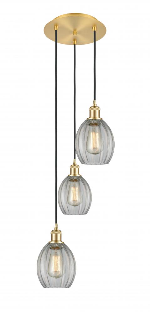 Eaton - 3 Light - 12 inch - Satin Gold - Cord Hung - Multi Pendant