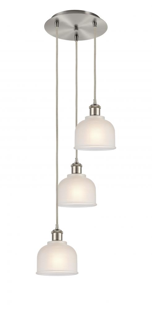 Dayton - 3 Light - 12 inch - Brushed Satin Nickel - Cord Hung - Multi Pendant