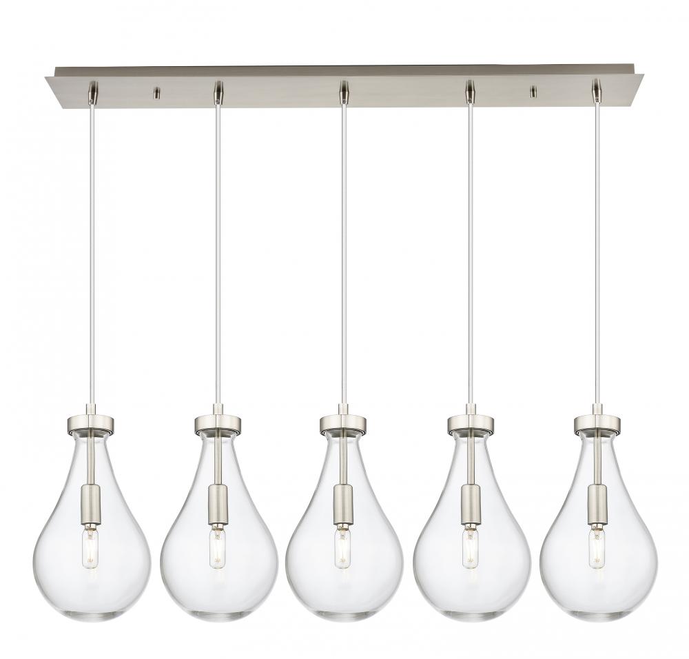 Owego - 5 Light - 37 inch - Brushed Satin Nickel - Linear Pendant