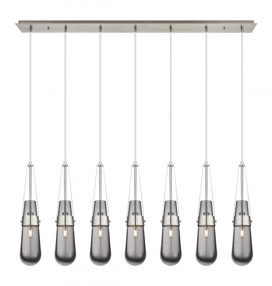 Milan - 7 Light - 48 inch - Brushed Satin Nickel - Linear Pendant