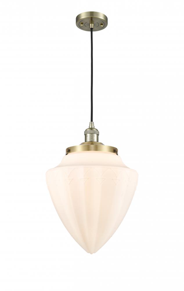 Bullet - 1 Light - 12 inch - Antique Brass - Cord hung - Mini Pendant