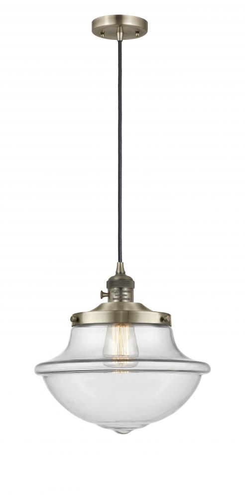 Oxford - 1 Light - 12 inch - Antique Brass - Cord hung - Mini Pendant