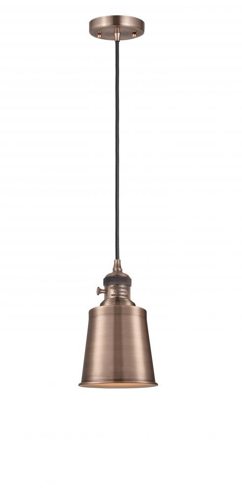 Addison - 1 Light - 5 inch - Antique Copper - Cord hung - Mini Pendant