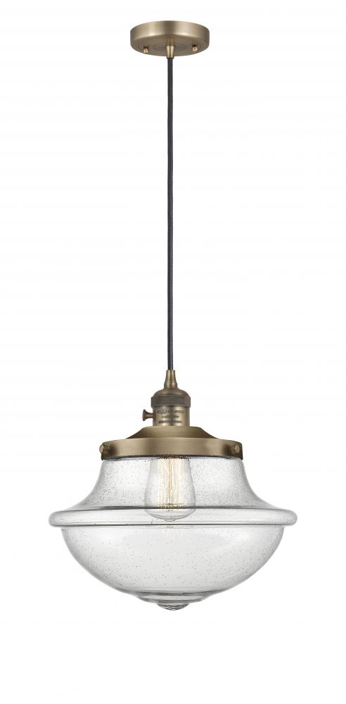 Oxford - 1 Light - 12 inch - Brushed Brass - Cord hung - Mini Pendant