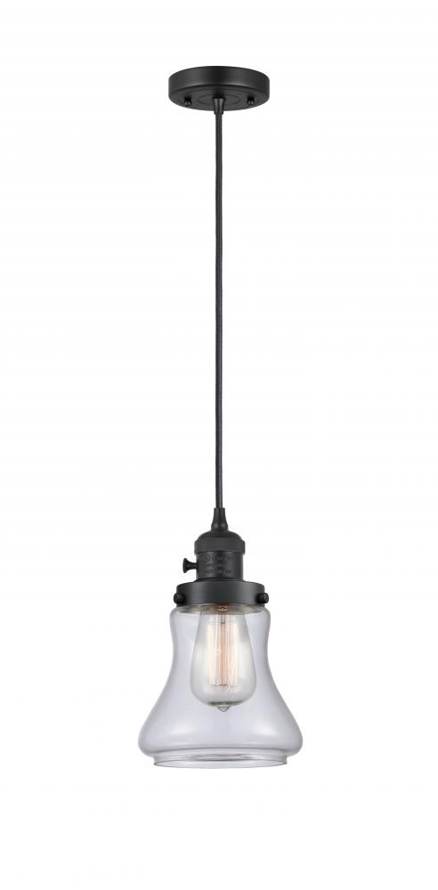 Bellmont - 1 Light - 6 inch - Matte Black - Cord hung - Mini Pendant