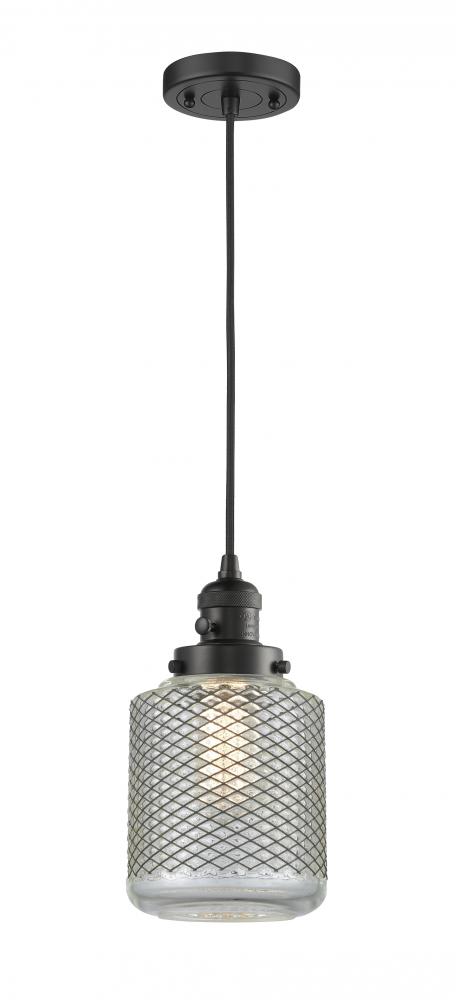 Stanton - 1 Light - 6 inch - Matte Black - Cord hung - Mini Pendant