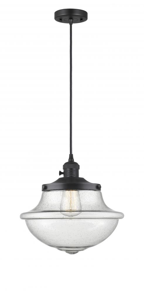 Oxford - 1 Light - 12 inch - Matte Black - Cord hung - Mini Pendant