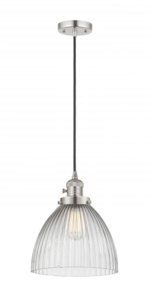 Seneca Falls - 1 Light - 10 inch - Polished Nickel - Cord hung - Mini Pendant