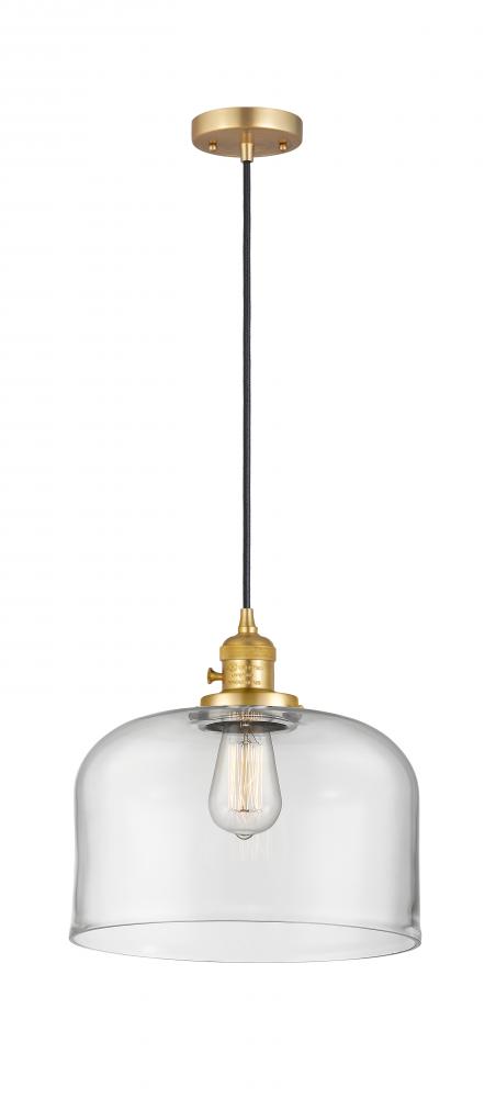 Bell - 1 Light - 12 inch - Satin Gold - Cord hung - Mini Pendant