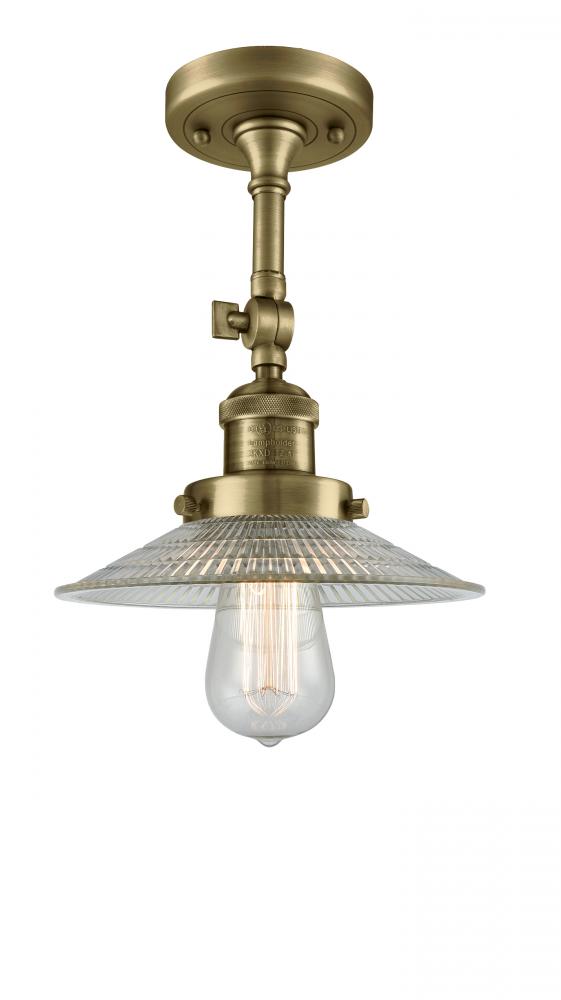 Halophane - 1 Light - 9 inch - Antique Brass - Semi-Flush Mount