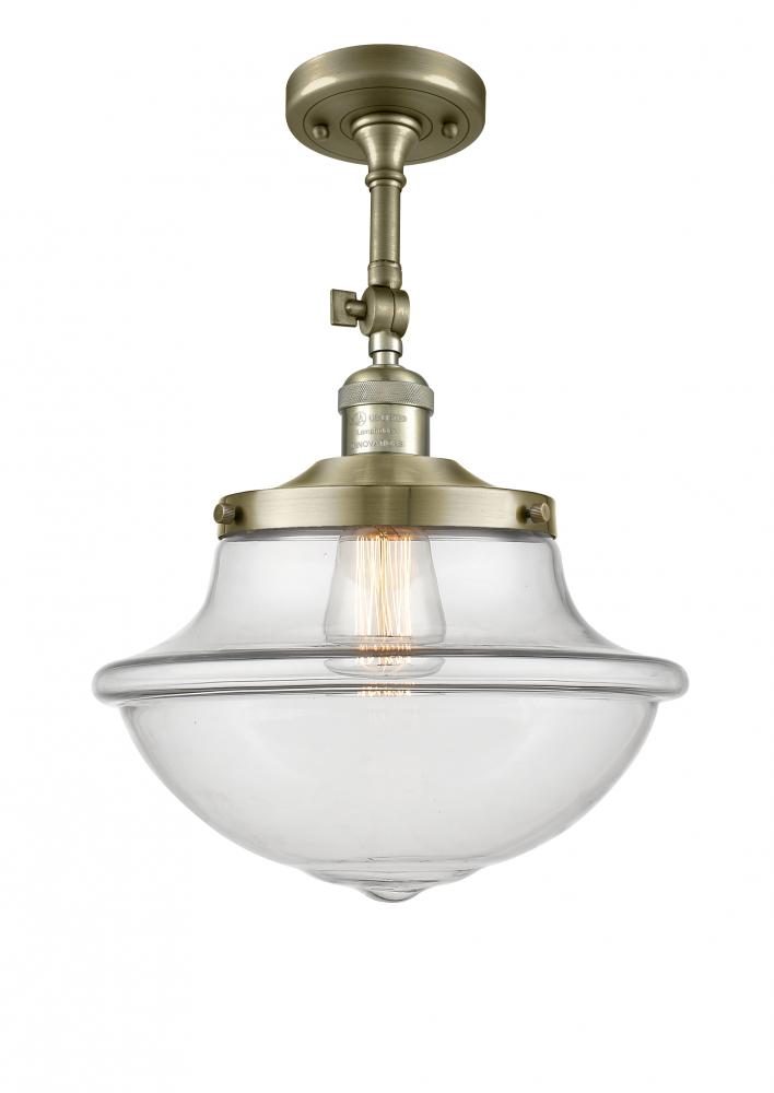 Oxford - 1 Light - 12 inch - Antique Brass - Semi-Flush Mount