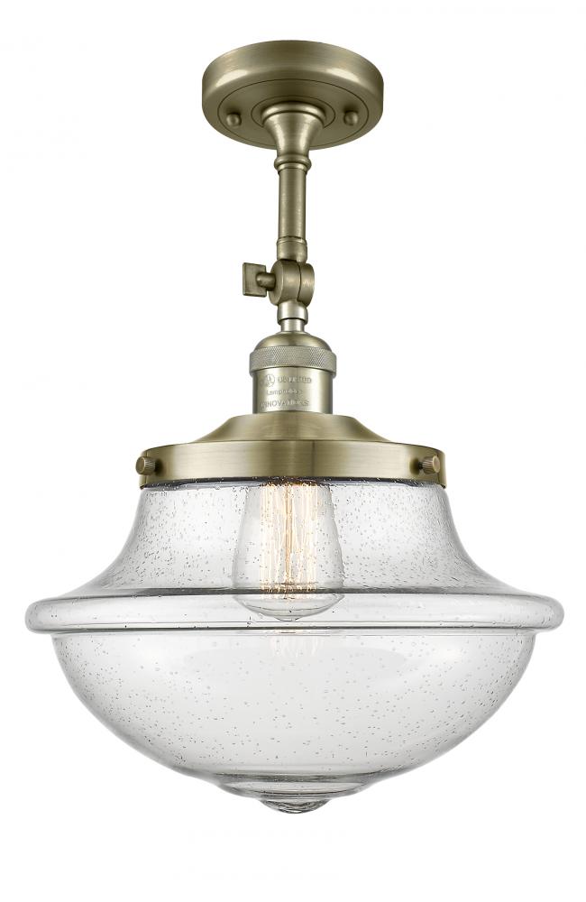 Oxford - 1 Light - 12 inch - Antique Brass - Semi-Flush Mount