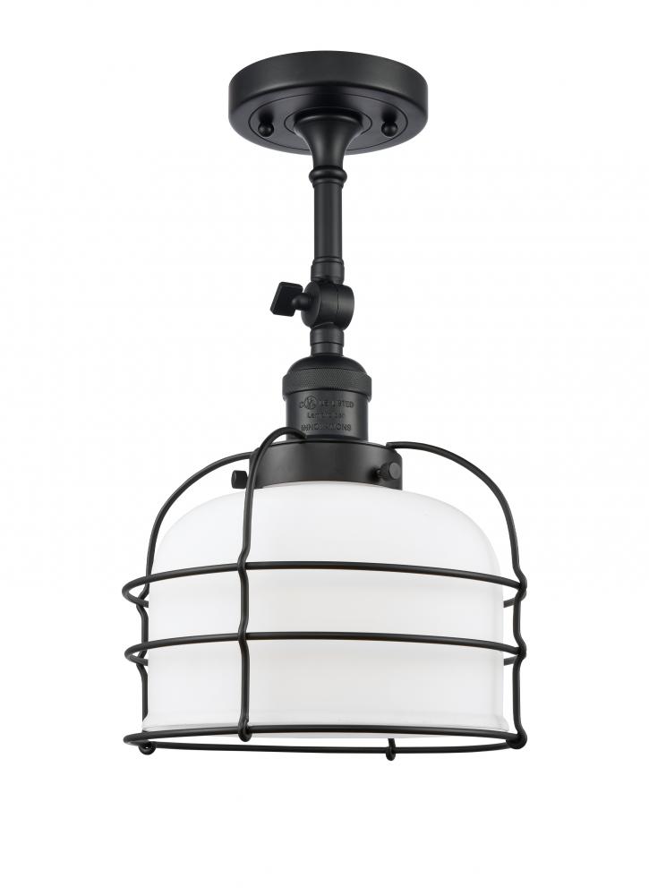 Bell Cage - 1 Light - 9 inch - Matte Black - Semi-Flush Mount