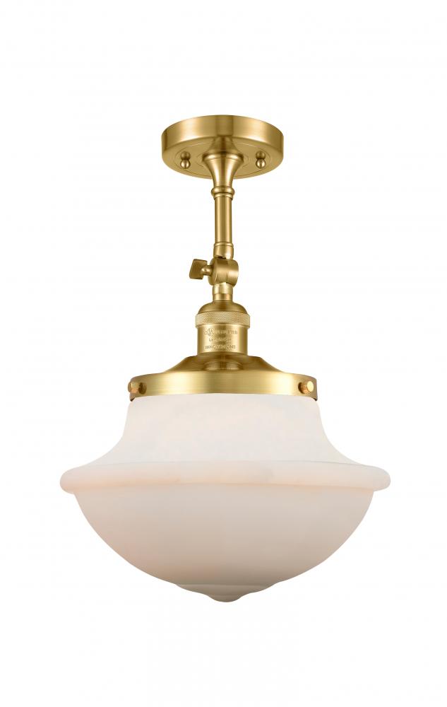 Oxford - 1 Light - 12 inch - Satin Gold - Semi-Flush Mount