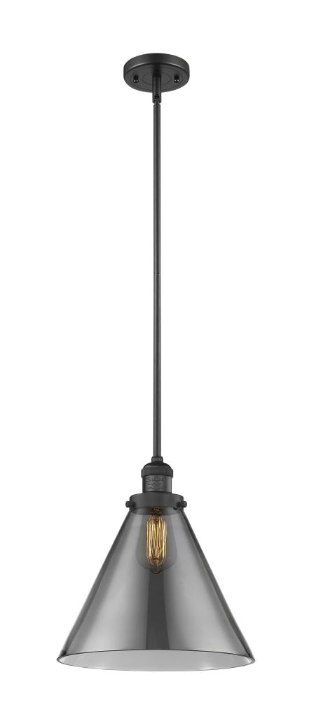 Cone - 1 Light - 12 inch - Matte Black - Stem Hung - Mini Pendant