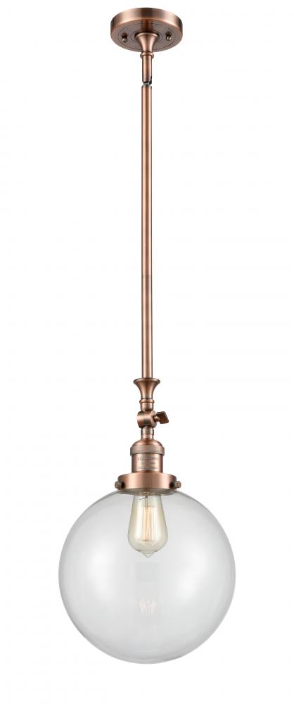 Beacon - 1 Light - 10 inch - Antique Copper - Stem Hung - Mini Pendant