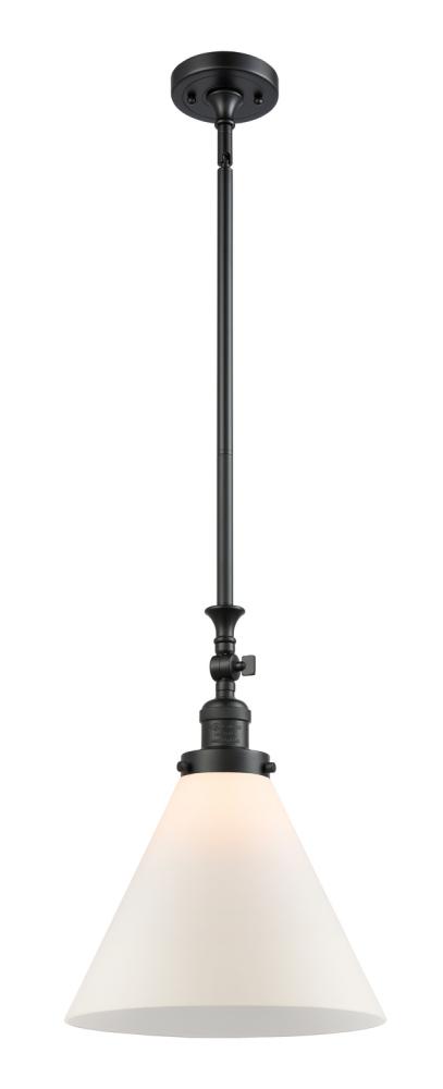 Cone - 1 Light - 12 inch - Matte Black - Stem Hung - Mini Pendant