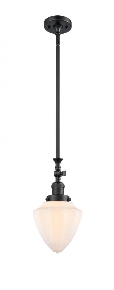 Bullet - 1 Light - 7 inch - Matte Black - Stem Hung - Mini Pendant