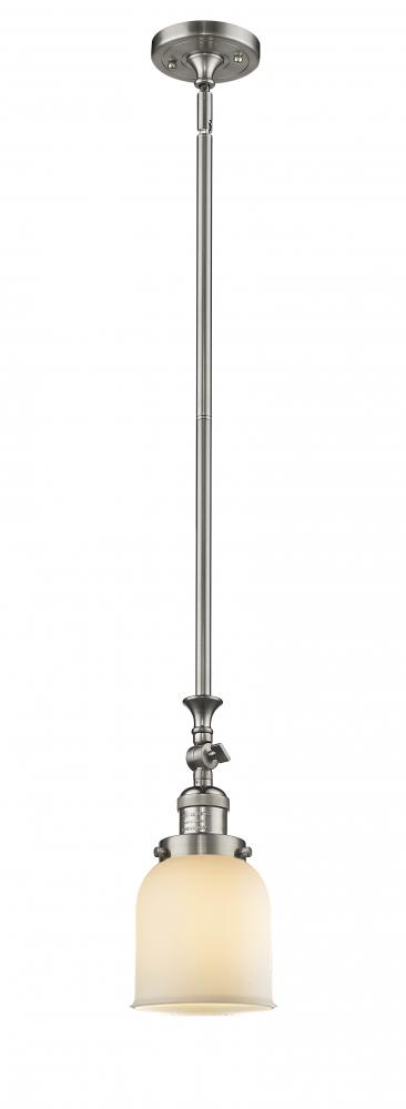 Bell - 1 Light - 5 inch - Brushed Satin Nickel - Stem Hung - Mini Pendant