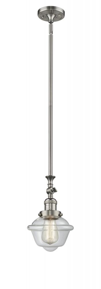 Oxford - 1 Light - 7 inch - Brushed Satin Nickel - Stem Hung - Mini Pendant