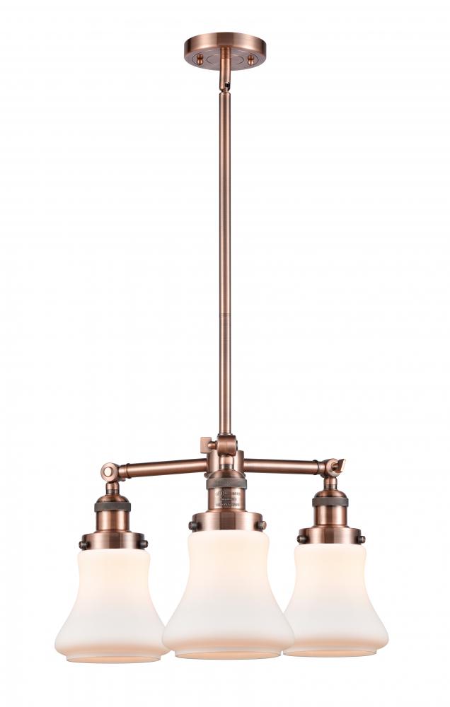 Bellmont - 3 Light - 18 inch - Antique Copper - Stem Hung - Chandelier