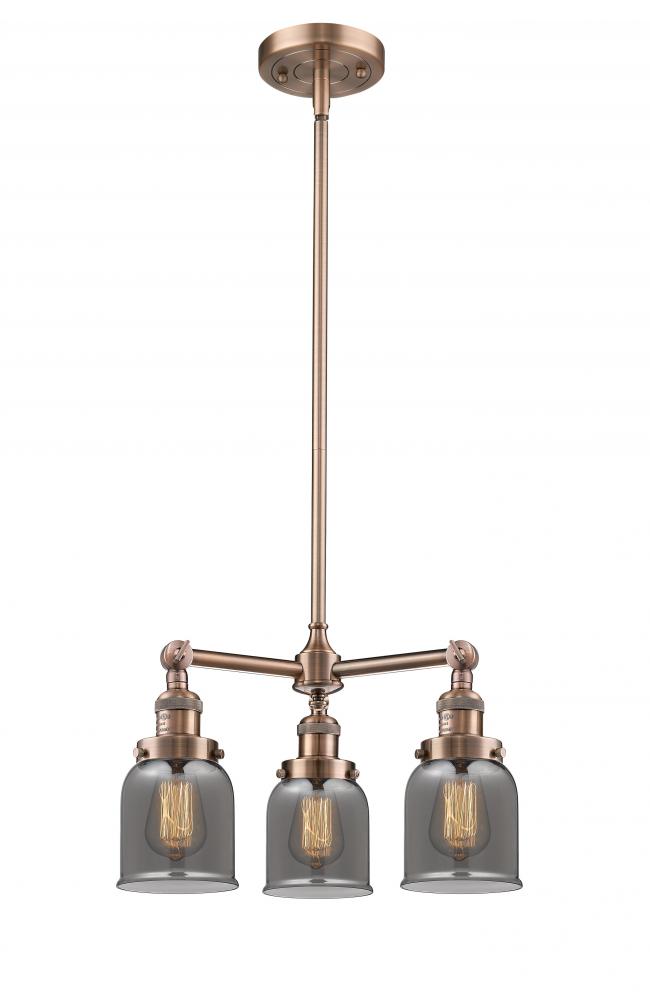 Bell - 3 Light - 19 inch - Antique Copper - Stem Hung - Chandelier