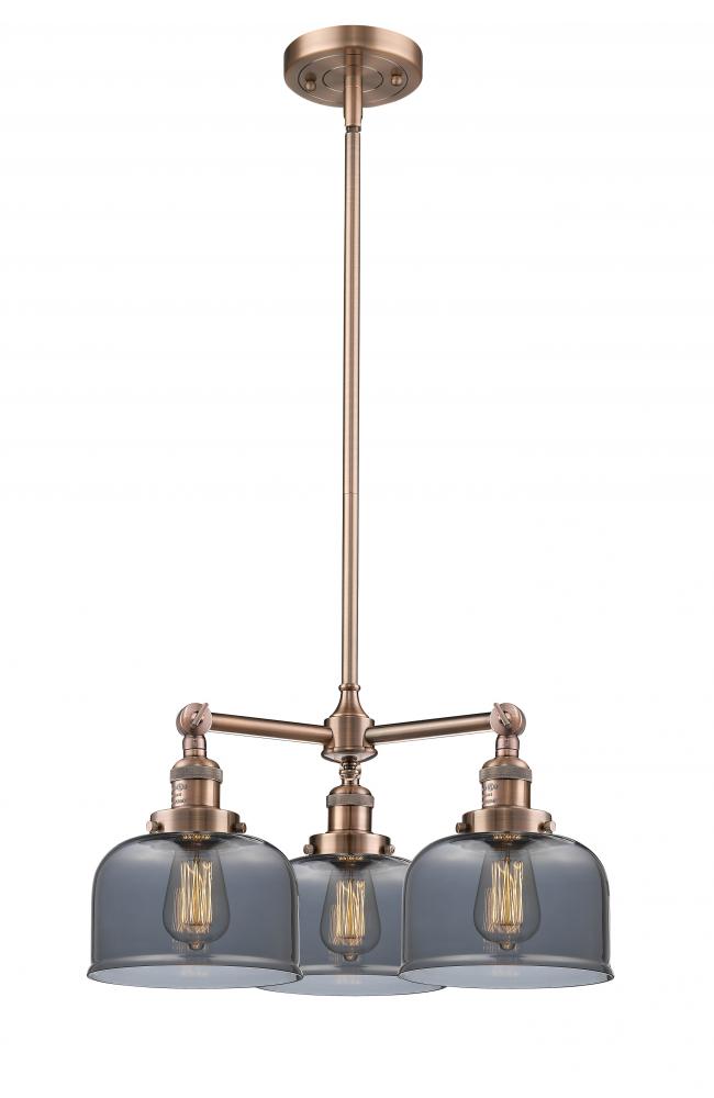 Bell - 3 Light - 22 inch - Antique Copper - Stem Hung - Chandelier