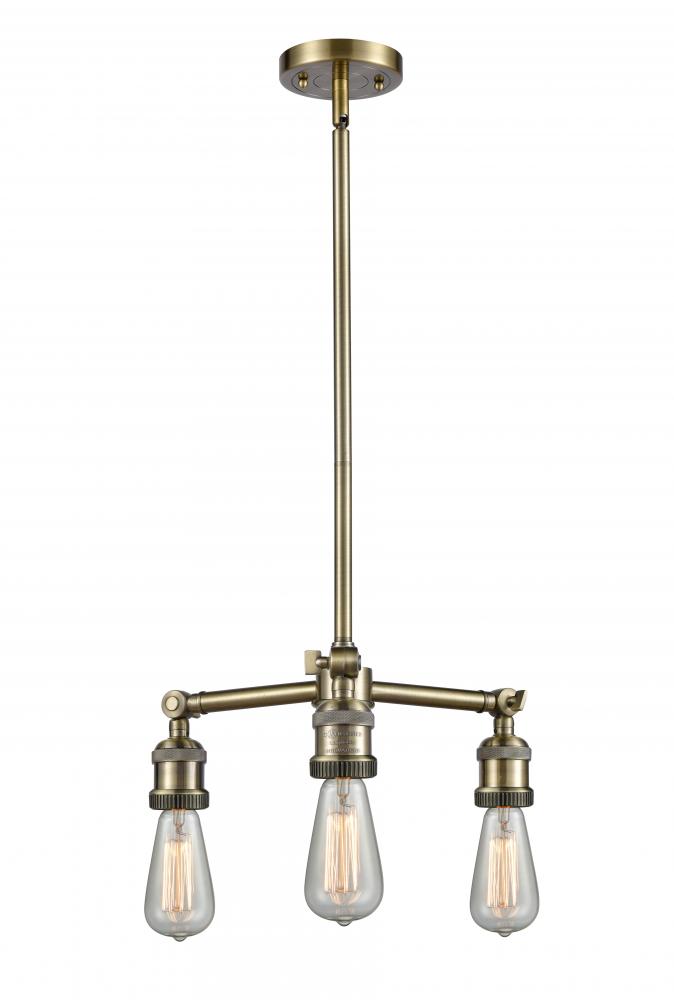 Bare Bulb 3 Light Chandelier