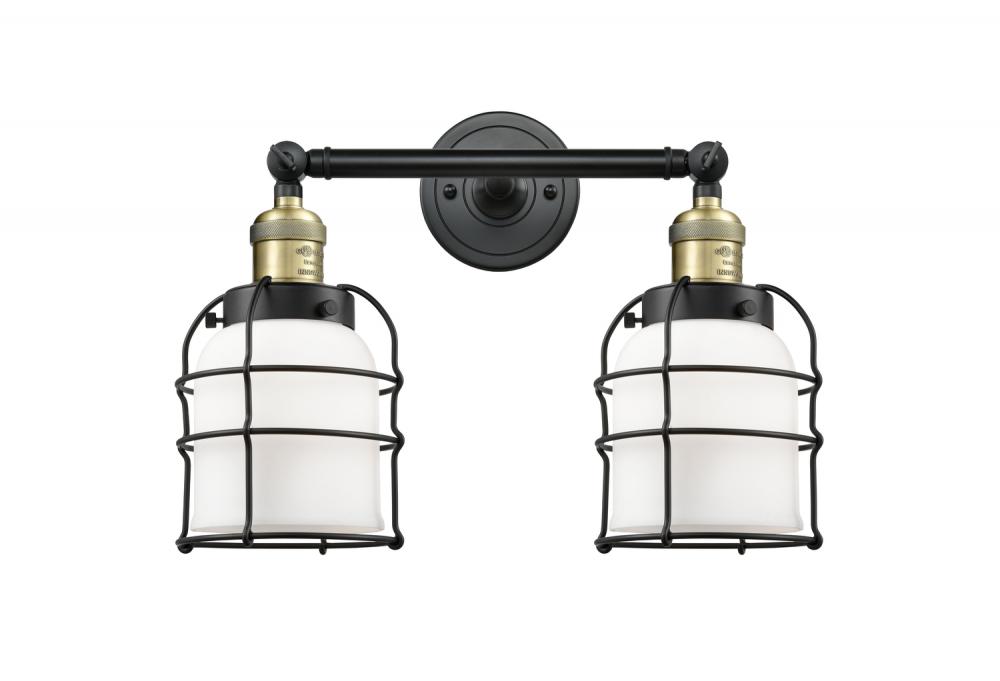 Bell Cage - 2 Light - 16 inch - Black Antique Brass - Bath Vanity Light