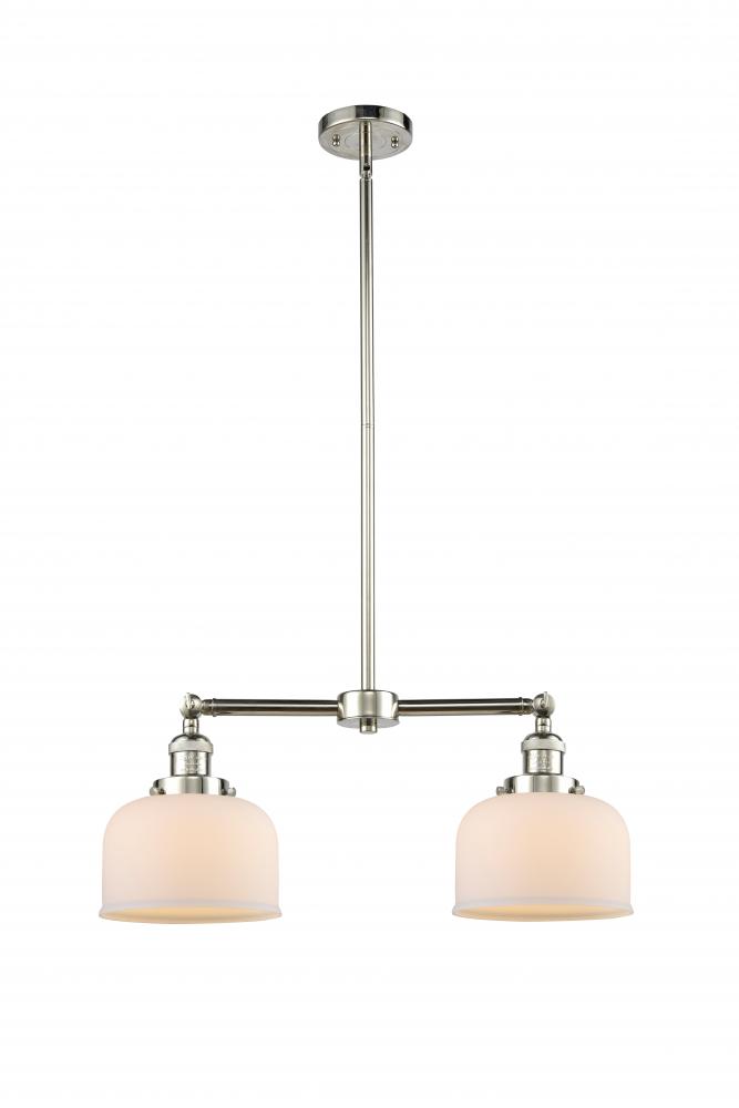 Bell - 2 Light - 21 inch - Polished Nickel - Stem Hung - Island Light