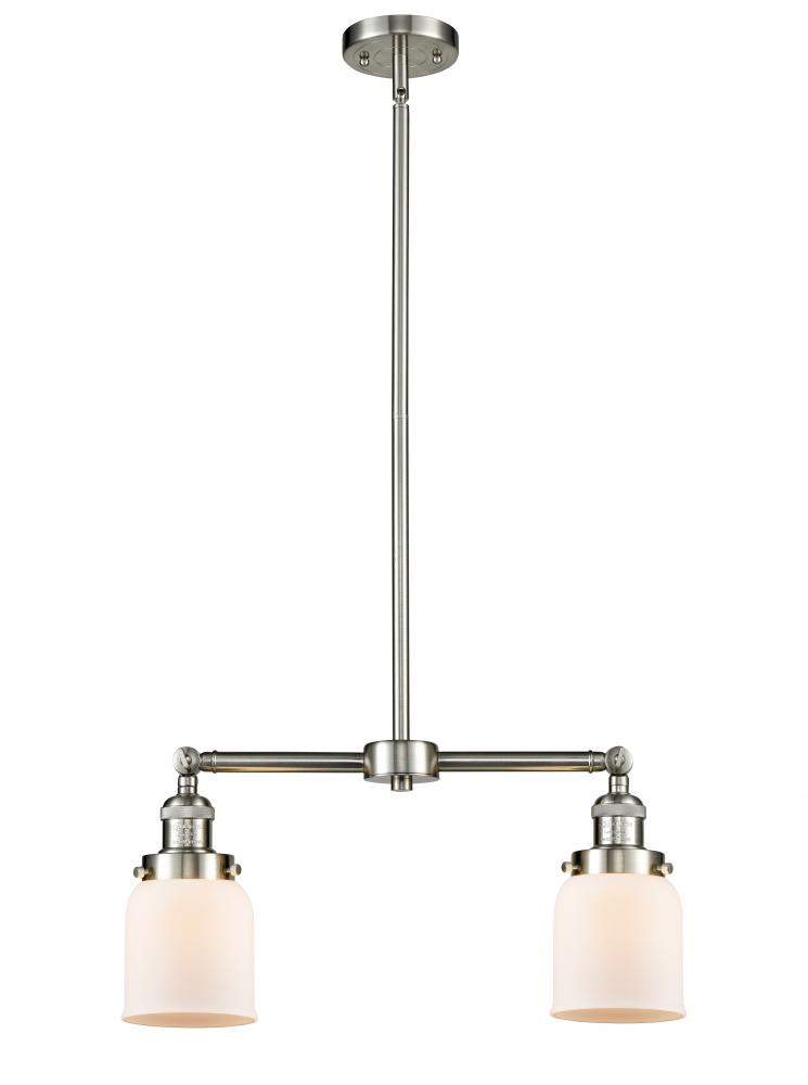 Bell - 2 Light - 21 inch - Brushed Satin Nickel - Stem Hung - Island Light