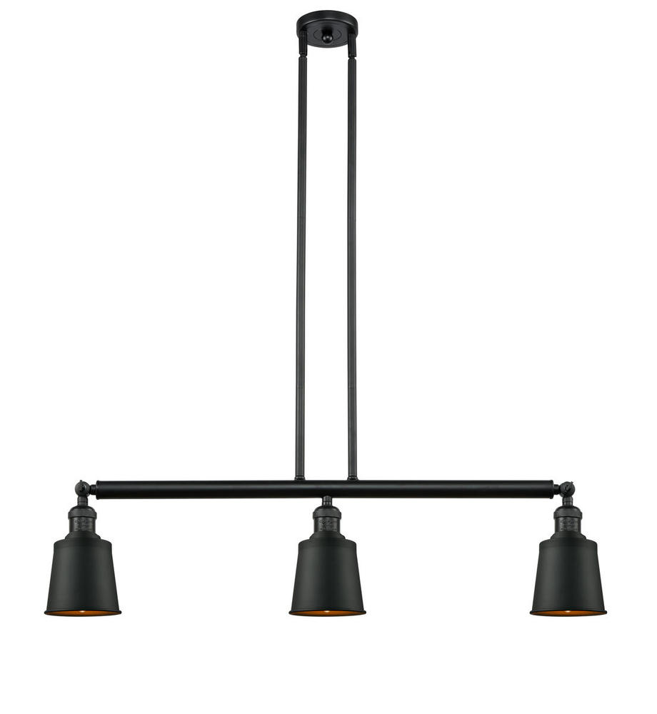 Addison - 3 Light - 38 inch - Matte Black - Stem Hung - Island Light