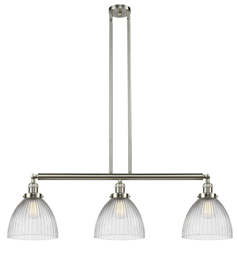 Seneca Falls - 3 Light - 39 inch - Brushed Satin Nickel - Stem Hung - Island Light