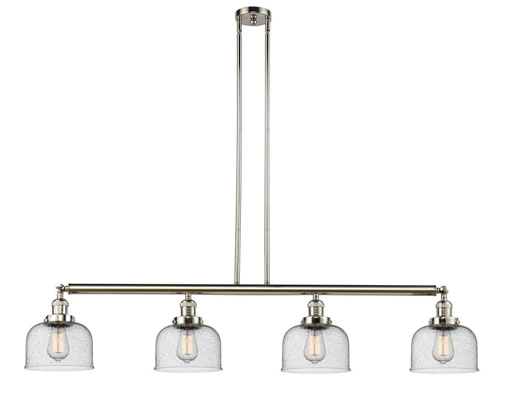 Bell - 4 Light - 53 inch - Polished Nickel - Stem Hung - Island Light