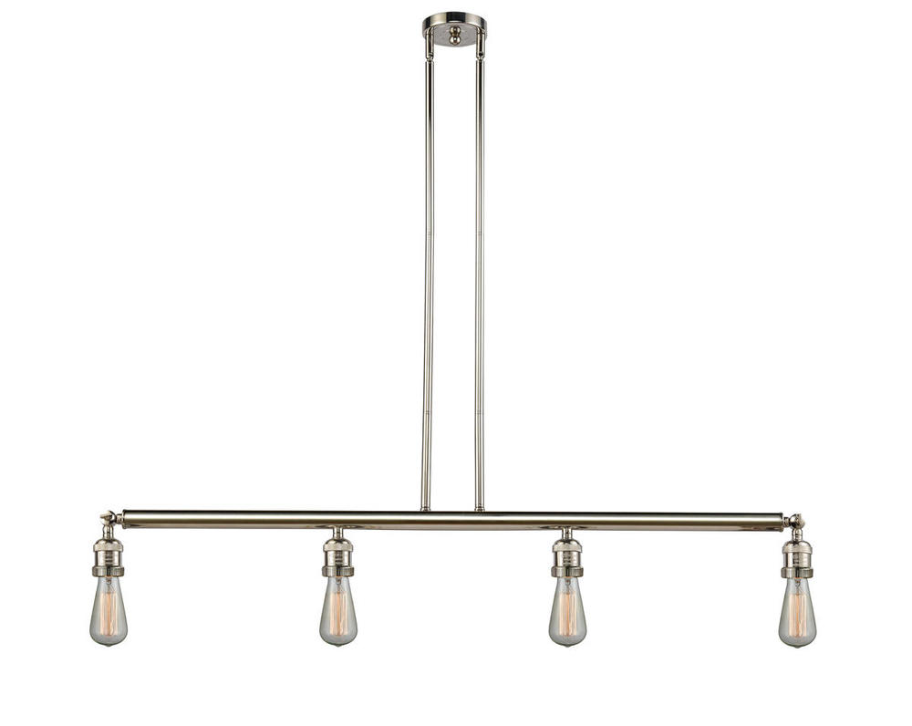 Bare Bulb - 4 Light - 48 inch - Polished Nickel - Stem Hung - Island Light