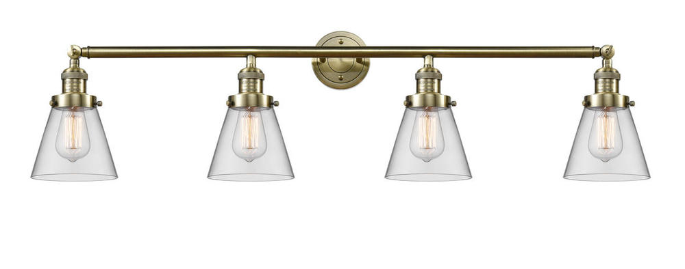 Cone - 4 Light - 42 inch - Antique Brass - Bath Vanity Light