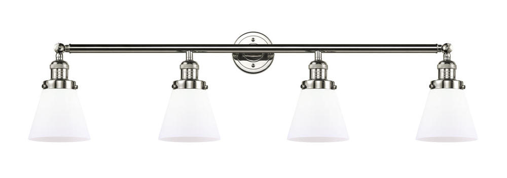 Cone - 4 Light - 42 inch - Polished Nickel - Bath Vanity Light