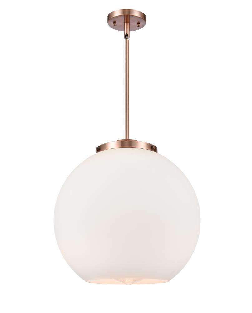 Athens - 1 Light - 16 inch - Antique Copper - Stem Hung - Pendant