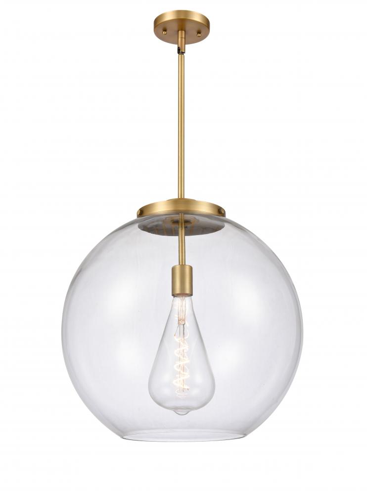 Athens - 1 Light - 18 inch - Brushed Brass - Stem Hung - Pendant