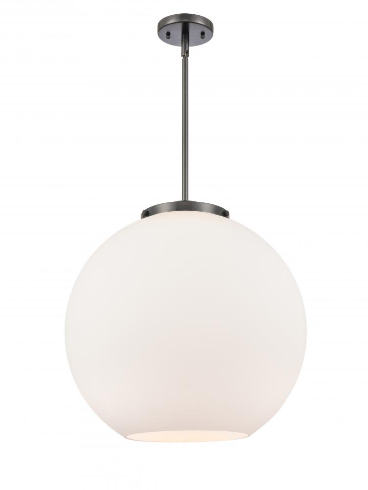 Athens - 1 Light - 18 inch - Matte Black - Stem Hung - Pendant